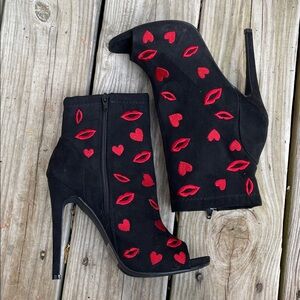 💋 JustFab Open-Toe "Cora" Ankle Boots Size 7.5
